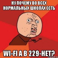 ну почему во всех нормальных школах есть wi-fi а в 229-нет?