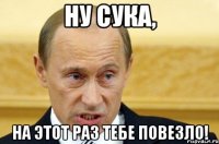 ну сука, на этот раз тебе повезло!