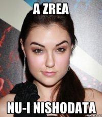 a zrea nu-i nishodata