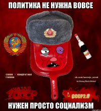 политика не нужна вовсе нужен просто социализм