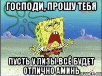 господи, прошу тебя пусть у лизы всё будет отлично аминь