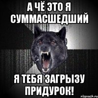 а чё это я суммасшедший я тебя загрызу придурок!