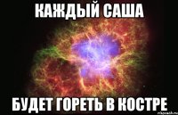 каждый саша будет гореть в костре