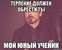 терпение должен обрести ты мой юный ученик