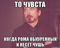 то чувста когда рома обкуренный и несет чушь