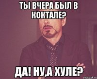 ты вчера был в коктале? да! ну,а хуле?