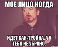 мое лицо когда идет сан-тройка, а у тебя не убрано.