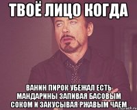 твоё лицо когда ванин пирок убежал есть мандарины запивая басовым соком и закусывая ржавым чаем