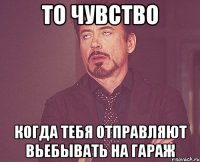 то чувство когда тебя отправляют вьебывать на гараж