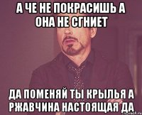 а че не покрасишь а она не сгниет да поменяй ты крылья а ржавчина настоящая да