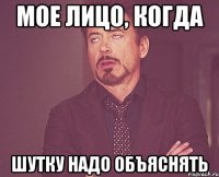 мое лицо, когда шутку надо объяснять