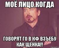 моё лицо,когда говорят го в кф взъебу как щенка!!