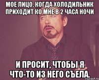 мое лицо, когда холодильник приходит ко мне в 2 часа ночи и просит, чтобы я что-то из него съела.