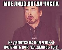 мое лицо,когда числа не делятся на нод,чтобы получить нок "да делись ты!"