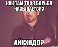 как там твоя борьба называется? айкхидо?