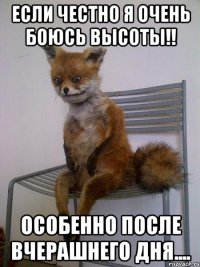 если честно я очень боюсь высоты!! особенно после вчерашнего дня....