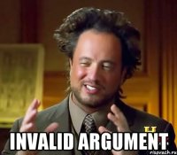  invalid argument