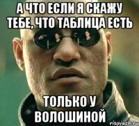 а что если я скажу тебе, что таблица есть только у волошиной