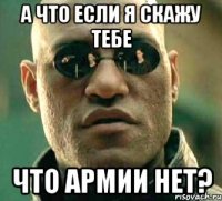 а что если я скажу тебе что армии нет?