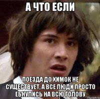 а что если поезда до химок не существует, а все люди просто ебнулись на всю голову