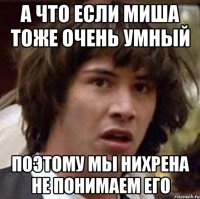 а что если миша тоже очень умный поэтому мы нихрена не понимаем его