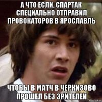 а что если, спартак специально отправил провокаторов в ярославль чтобы в матч в черкизово прошел без зрителей