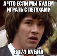 а что если мы будем играть с петухами в 1/4 кубка