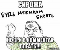 сирожа не сри в комментах блеать!!!