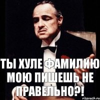 ты хуле фамилию мою пишешь не правельно?!