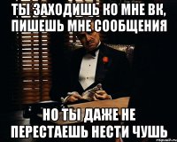 ты заходишь ко мне вк, пишешь мне сообщения но ты даже не перестаешь нести чушь