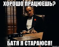 хорошо працюешь? батя я стараюся!