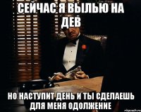 сейчас я вылью на дев но наступит день и ты сделаешь для меня одолжение