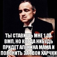 Ты ставишь мне 1 за вмп, но когда нибудь придет Аленина мама и пояснить за твои харчки