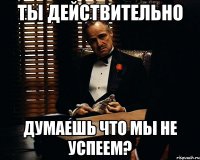 ты действительно думаешь что мы не успеем?