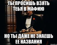 ты просишь взять тебя в мафию но ты даже не знаешь ее названия