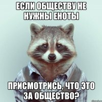 если обществу не нужны еноты присмотрись, что это за общество?