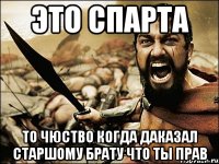 это спарта то чюство когда даказал старшому брату что ты прав