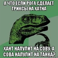 а что если рога сделает триксы на хатна хант напулит на сову, а сова напулит на танка?