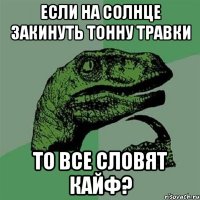 если на солнце закинуть тонну травки то все словят кайф?