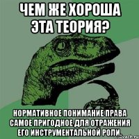 чем же хороша эта теория? нормативное понимание права самое пригодное для отражения его инструментальной роли.