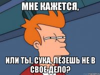 мне кажется, или ты, сука, лезешь не в свое дело?