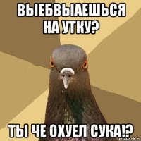 выебвыаешься на утку? ты че охуел сука!?