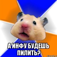  а инфу будешь пилить?