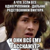 а что, если все одногруппники - дальние родственники виктора и они всё ему расскажут?