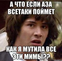 а что если аза всетаки поймет как я мутила все эти мимы??