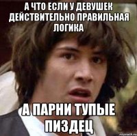 а что если у девушек действительно правильная логика а парни тупые пиздец