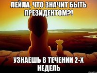 лейла, что значит быть президентом?! узнаешь в течении 2-х недель