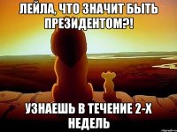 лейла, что значит быть президентом?! узнаешь в течение 2-х недель