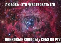 Любовь - это чувствовать его лобковые волосы у себя во рту