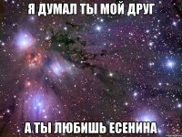 я думал ты мой друг а ты любишь есенина